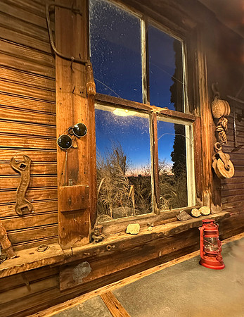 Evergreen at Dusk tool shed