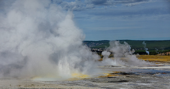 Gyser and steam
