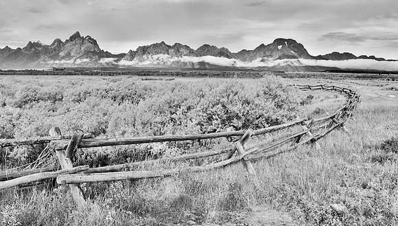 Tetons in Black and white