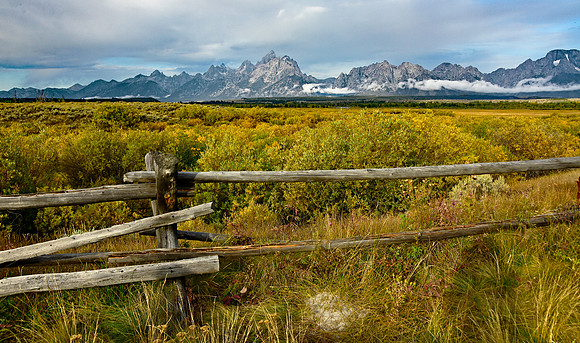 The Tetons and Clouds