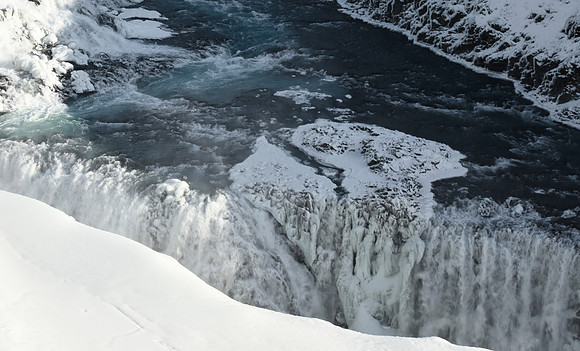 Gullfoss Waterfall in winter