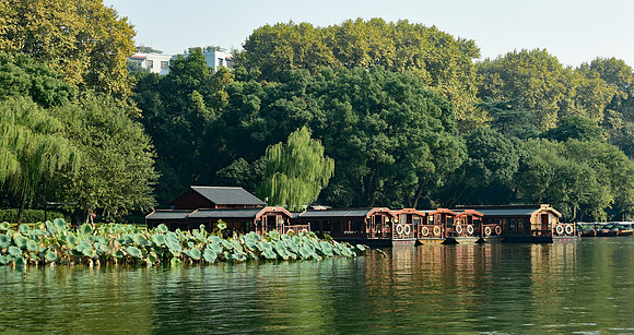 Lake Boats and Water Lilys