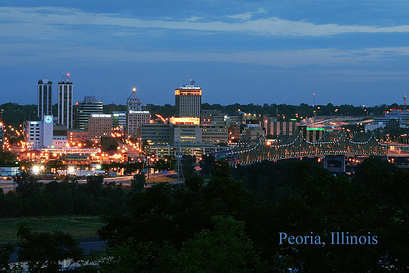 Peoria, IL at 515 am postcard