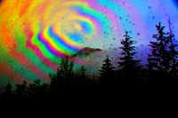 Psychedelic Mountain through the window