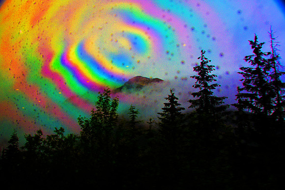 Psychedelic Mountain through the window